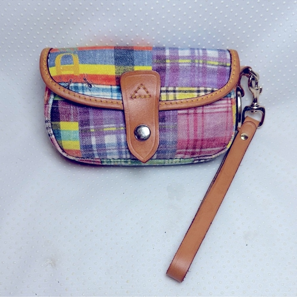 Dooney And Bourke Vintage Madras Wristlet Clutch *no Callouts